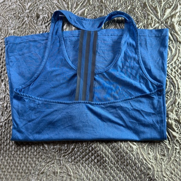 Adidas Blue Fitted Sleeveless Tank Top - Picture 7 of 8